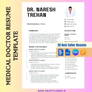 Medical Doctor Resume Template for job application