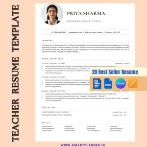 teacher resume template for job aspirant