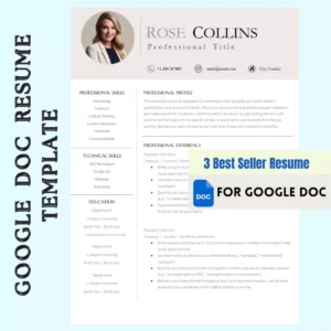 Google Doc resume template featuring a clean layout with sections for personal information, experience, and education.