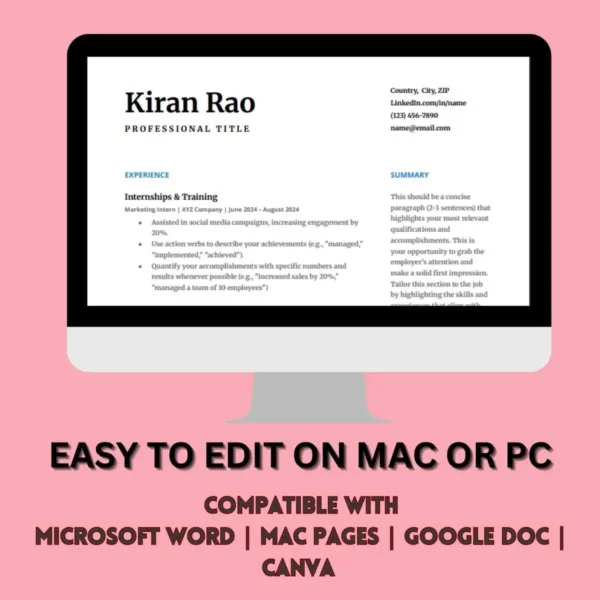A professional resume template designed for students, featuring sections for education, experience, and skills.
