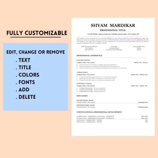 A professional resume template designed for women, featuring a clean layout suitable for teachers.