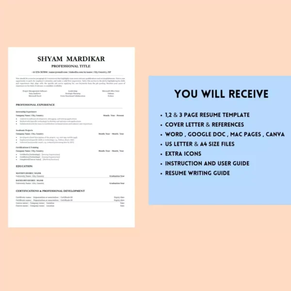 A professional resume template designed for job applications, specifically tailored for teachers.